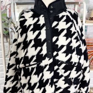 FP Movement by Free People Black and White Teddy Jacket